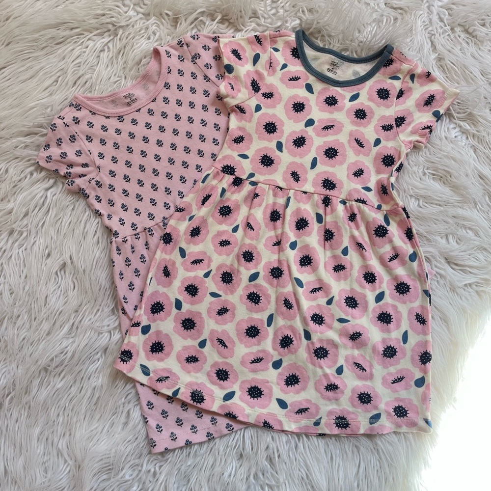Pink Floral and Patterned Toddler Dresses